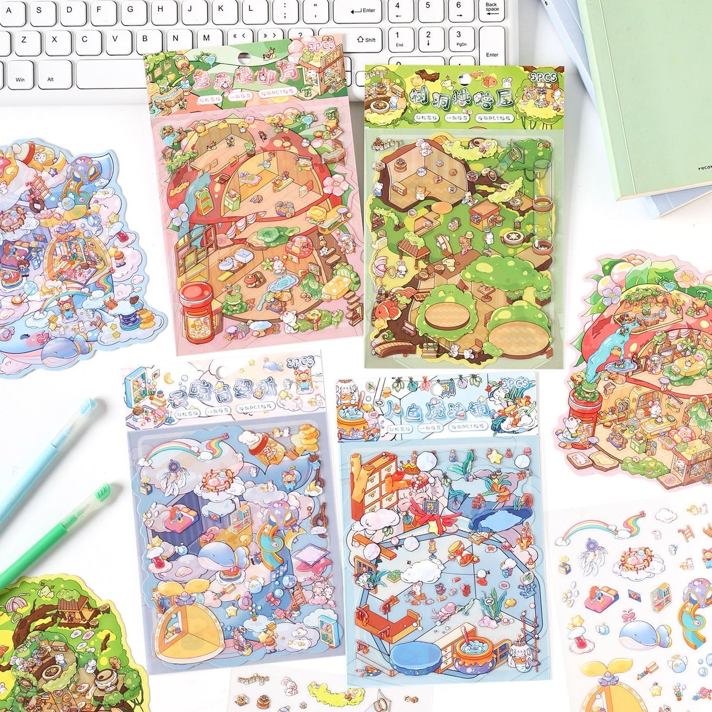 scenery stickers A01
